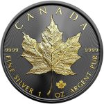 Коллекционная серебряная монета "Кленовый Лист Gold Black Empire" 31,1 г 2018 год