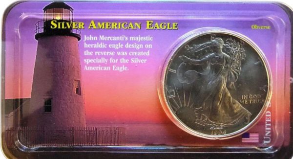Колекційна срібна монета "Американський Орел Liberty" 31,1 г 1994 рік - Зображення 1