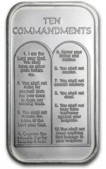 Коллекционный серебряный слиток "Десять Заповедей" 31,1 г