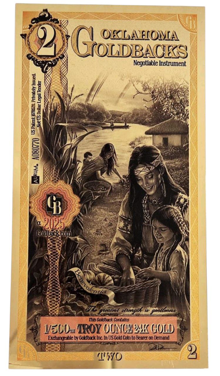photo_2025-10-18_16-22-52 Колекційна золота банкнота "2 Goldback - Aurum Gold Foil Note" - Зображення 1