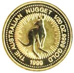 Коллекционная золотая монета "Australian Nugget - Кенгуру" 1,55 г 1999 год