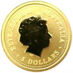 Коллекционная золотая монета "Australian Nugget - Кенгуру" 1,55 г 1999 год — изображение 2