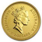 Коллекционная золотая монета "Australian Nugget - Кенгуру" 1,55 г 1991 год — изображение 2