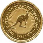 Коллекционная золотая монета "Australian Nugget - Кенгуру" 1,55 г 1995 год