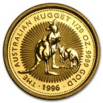 Коллекционная золотая монета "Australian Nugget - Кенгуру" 1,55 г 1996 год