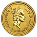 Коллекционная золотая монета "Australian Nugget - Кенгуру" 1,55 г 1996 год — изображение 2