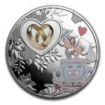 Коллекционная серебряная монета "Свадебное путешествие" 10 г 2019 год
