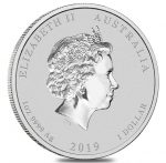 Колекційна срібна монета "Lunar II - Рік Свині" GILDED 31,1 г 2019 рік - Зображення 2