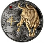 Колекційна срібна монета "Рік Бика" RUTHENIUM 10 г 2021 рік