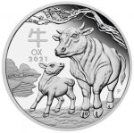 Колекційна срібна монета "Australian Lunar Series III - Рік Бика" PROOF 15,55 г 2021 рік