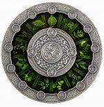 Коллекционная серебряная монета "Кельтский календарь" 62,2 г 2020 год