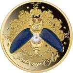 Коллекционная серебряная монета "Искусство Фаберже – Жук" 31,1 г 2021 год