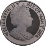 Коллекционная серебряная монета «Остров Мэн – Ангел» Gold Black Empire Edition 31,1 г 2016 год — изображение 2