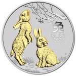 Колекційна срібна монета «Lunar III - Рік Кролика» GILDED  31,1 г 2023 рік