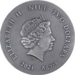 Коллекционная серебряная монета «Волки» 31,1 г 2021 год — изображение 2