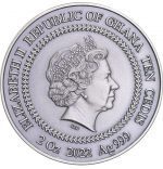 Коллекционная серебряная монета "Давид и Голиаф" 62,2 г 2022 год — изображение 2