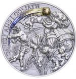 Коллекционная серебряная монета "Давид и Голиаф" 62,2 г 2022 год