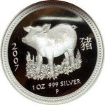Колекційна срібна монета “Lunar I - Рік Свині” PROOF 31,1 г 2007 рік