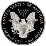 Коллекционная серебряная монета "Американский Орел Liberty PROOF" 31,1 г 1998 год — изображение 3