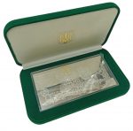 Коллекционная серебряная банкнота "Одна гривна" 124,4 г 2003 год