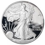 Коллекционная серебряная монета "Американский Орел Liberty PROOF" 31,1 г 2003 год