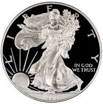 Коллекционная серебряная монета "Американский Орел Liberty PROOF" 31,1 г 1998 год