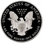 Коллекционная серебряная монета "Американский Орел Liberty PROOF" 31,1 г 1989 год — изображение 3