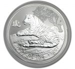 Коллекционная серебряная монета "Lunar II - Год Тигра" 31,1 г 2010 год