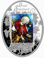 Коллекционная серебряная монета "Добрый Пастырь" 46,65 г 2017 год