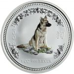 Коллекционная серебряная монета "Lunar I - Год Собаки" COLOURED 31,1 г 2006 год