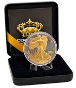 Коллекционная серебряная монета "Американский Орел Liberty" Gold Black Empire Edition 31,1 г — изображение 2