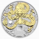 Колекційна срібна монета “Lunar IІI - Рік Дракона” GILDED 31,1 г 2024 рік