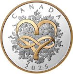 Коллекционная серебряная монета «Вечная Любовь» 31,1 г 2021 год