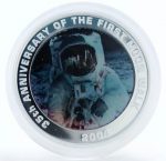 Колекційна срібна монета «Перший крок на Місяць» 31,1 г 2004 рік