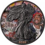Коллекционная серебряная монета «Американский Орел Liberty – Тупак Шакур» 31,1 г 2022 год