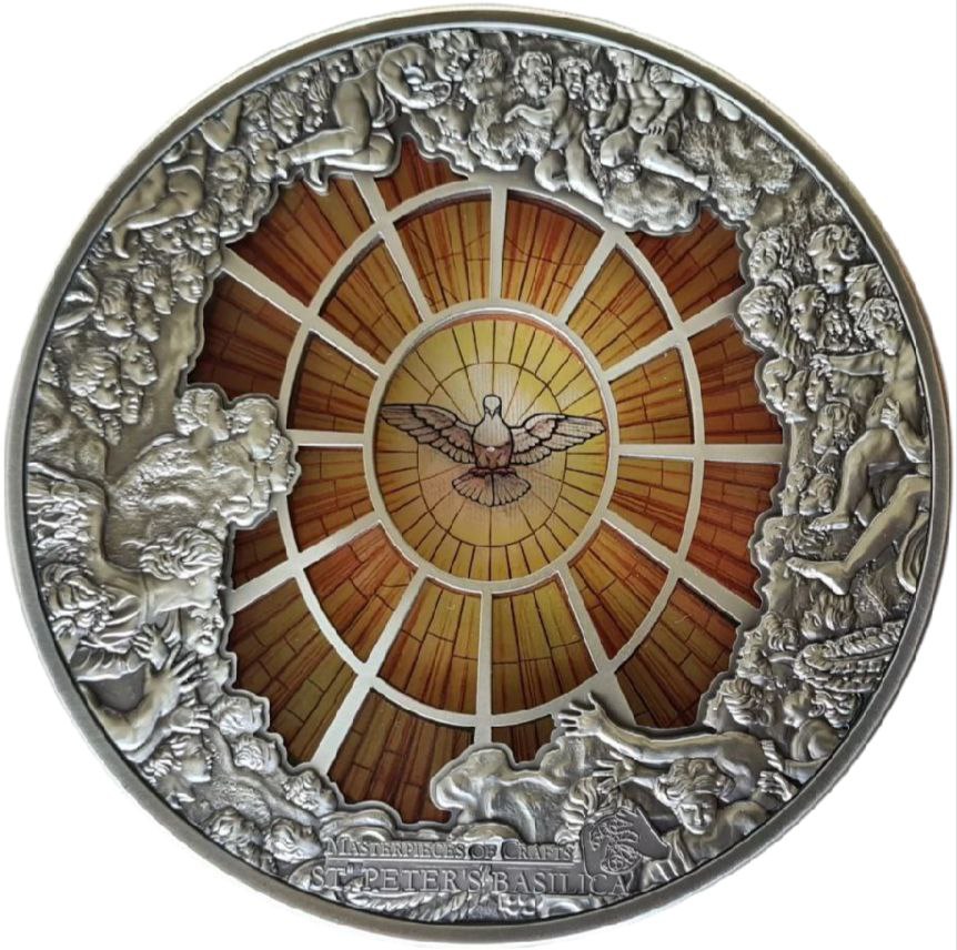 photo_2025-11-05_15-44-56 Колекційна срібна монета «Вітраж собору Святого Петра у Ватикані» 311 г 2016 рік - Зображення 1