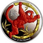 Коллекционная серебряная монета "Год Обезьяны" 31,1 г 2016 год
