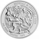 Коллекционная серебряная монета "Беовульф и Грендель" 31,1 г 2024 год