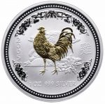 Колекційна срібна монета “Lunar I – Рік Півня” GILDED 31,1 г 2005 рік