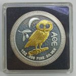 Колекційна срібна монета “Афінська Сова - GILDED” 31,1 г 2019 рік - Зображення 2
