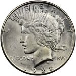 Колекційна срібна монета "PEACE DOLLAR - Мирний Долар" 26,73 г 1922 рік