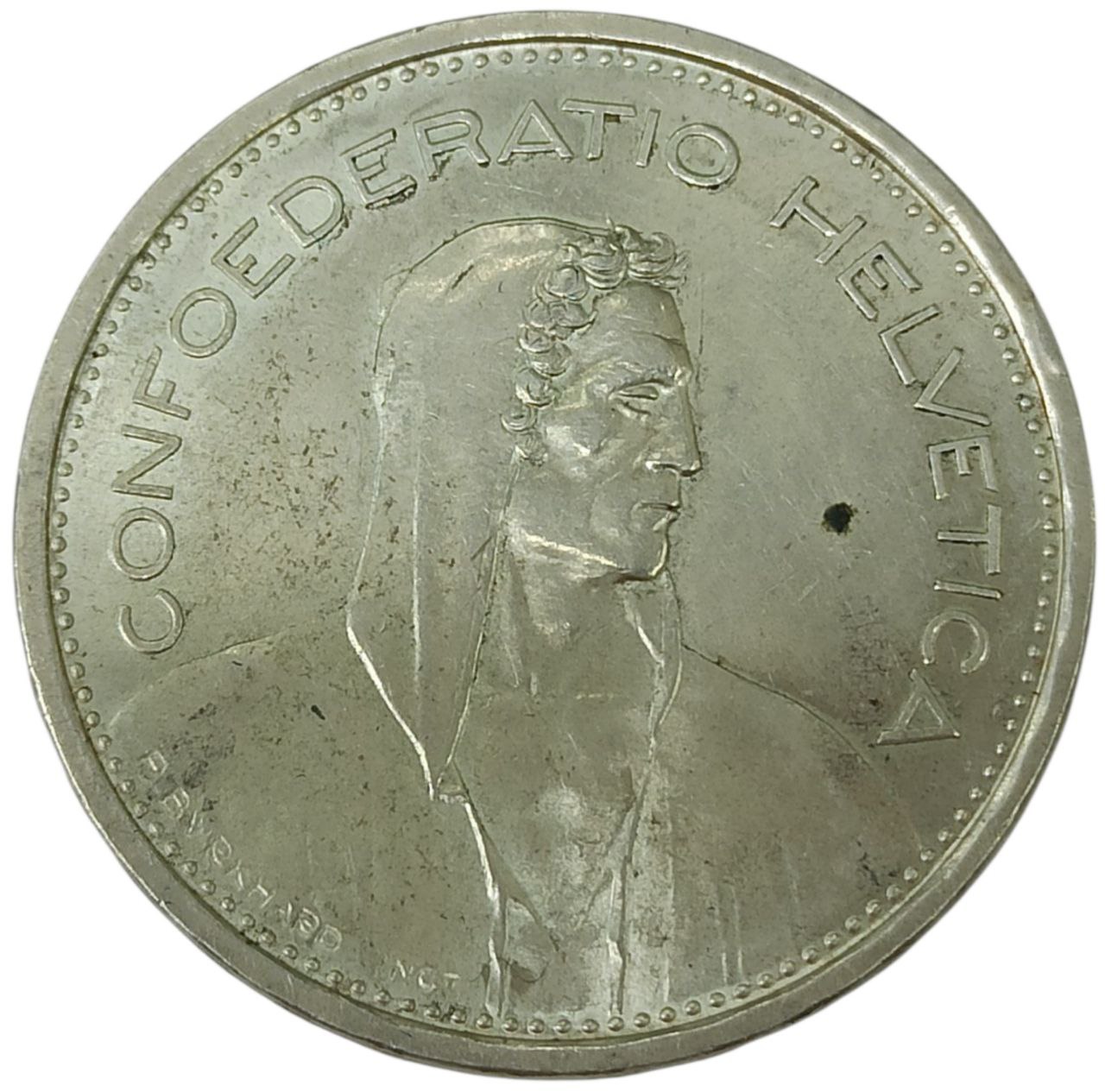 07c984f4-236c-46b9-90bb-532d04afd06e Коллекционная серебряная монета "5 франков" 15 г 1966 год — изображение 1