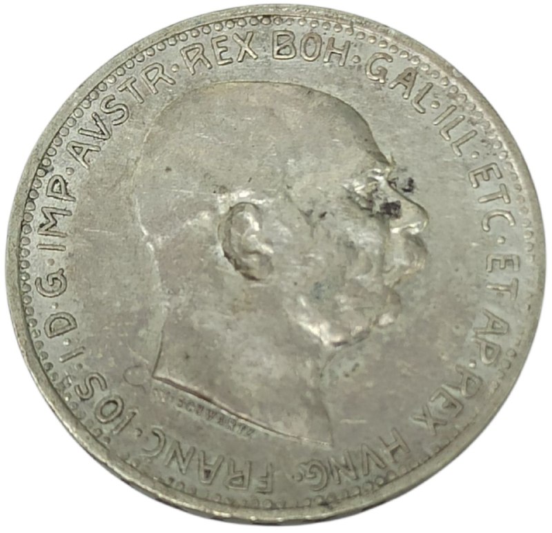 0831c34f-4c06-4c4b-ab76-da14c1dd1b91 Коллекционная серебряная монета "1 крона - Франц Иосиф I" 5 г 1913 год — изображение 1