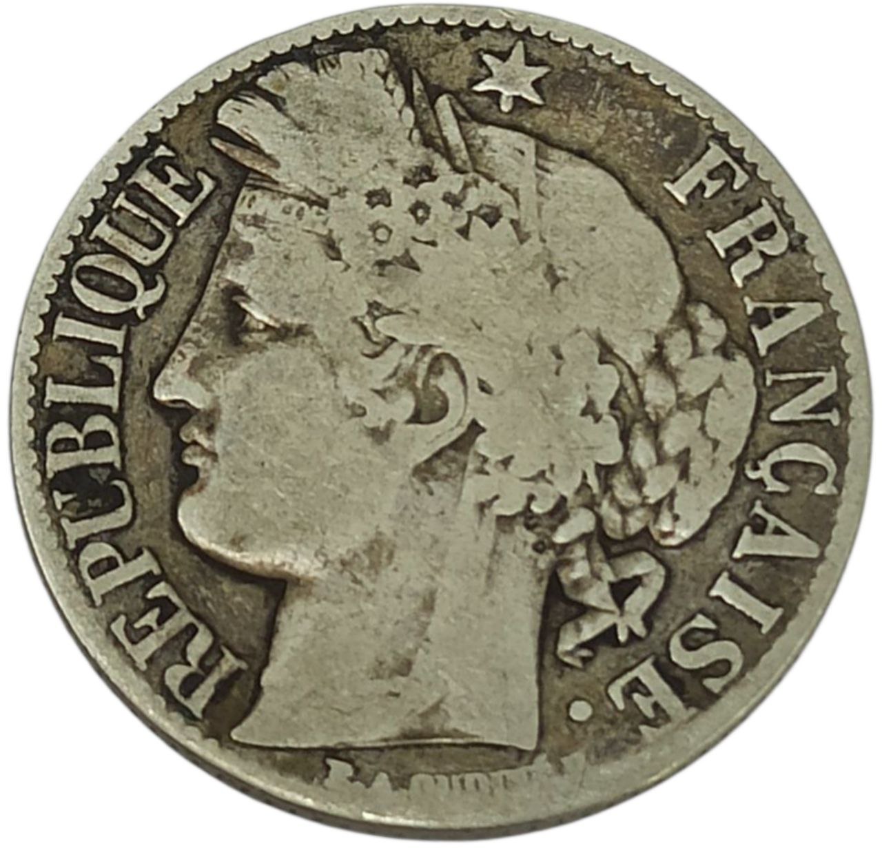 0d0ad666-9644-4762-95d8-ab33bd718f97 Колекційна срібна монета “1 франк - Третя Республіка” 5 г 1887 рік - Зображення 1