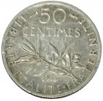 Колекційна срібна монета “50 сантимів - Сіячка” 2,5 г 1916 рік - Зображення 2