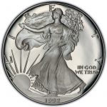 Коллекционная серебряная монета "Американский Орел Liberty" 31,1 г 1992 год