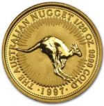 Коллекционная золотая монета "Australian Nugget - Кенгуру" 1,55 г 1997 год