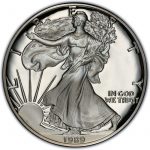 Коллекционная серебряная монета "Американский Орел Liberty" 31,1 г 1989 год