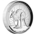 Коллекционная серебряная монета "Кенгуру" HIGH RELIEF PROOF 31,1 г 2011 год