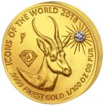 Коллекционная золотая монета "Иконы Мира - Антилопа" 0,31 г 2018 год